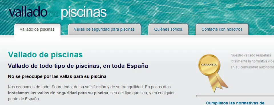 Vallado de piscinas